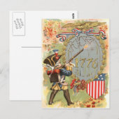Jongen VS Vlag Vuurwerk 4 juli Briefkaart (Voorkant / Achterkant)