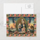 Jongen Vuurwerk Amerikaanse Vlag Briefkaart (Voorkant / Achterkant)
