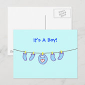 Jongen was een jongen. Gepersonaliseerd Briefkaart (Voorkant / Achterkant)