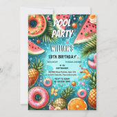 jongen water blauw Cool Zwembad Party 13e Verjaard Kaart (Voorkant)