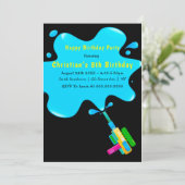 Jongen Water Splash 8th Birthday Invitations (Staand voorkant)