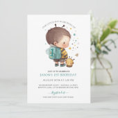 Jongen Waterverf 1e Verjaardag I Kaart (Staand voorkant)