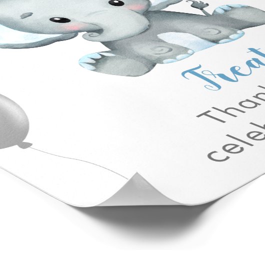 Jongen Waterverf Baby shower Behandelingen Poster (Hoek)