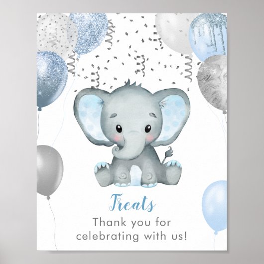 Jongen Waterverf Baby shower Behandelingen Poster (Voorkant)