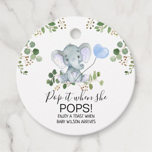 Jongen Waterverf Baby shower Pop Bedankjes Labels (Voorkant)