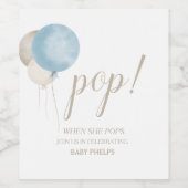 Jongen! Waterverf Baby shower Wijnlabel Wijn Etiket (Enkel label)