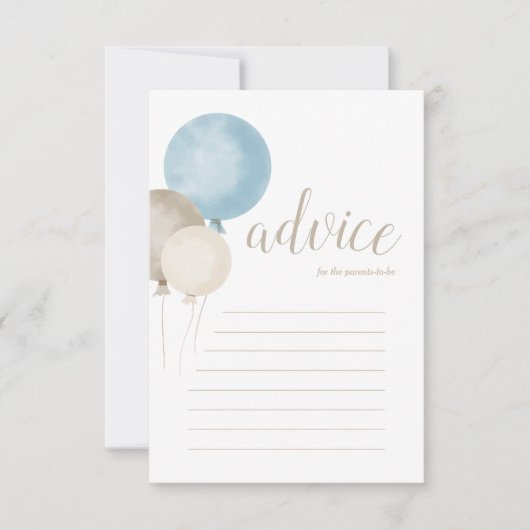 Jongen! Waterverf Ballon Advice Kaart (Voorkant)