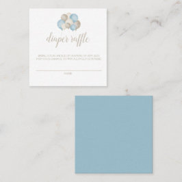 Jongen! Waterverf ballon, diaper, Kaart Raffle Vierkante Visitekaartje