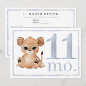 Jongen Waterverf Milestone Elf maanden oude kaart (Voorkant / Achterkant)