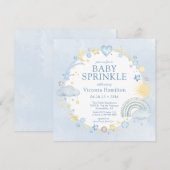 Jongen Waterverf Regenboog Baby Shower Kaart (Voorkant / Achterkant)