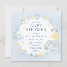 Jongen Waterverf Regenboog Baby Shower