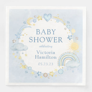 Jongen Waterverf Regenboog Baby Shower Servet