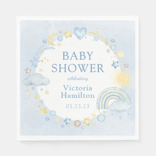 Jongen Waterverf Regenboog Baby Shower Servet