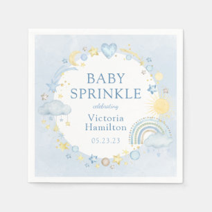 Jongen Waterverf Regenboog Baby Sprinkle Servet