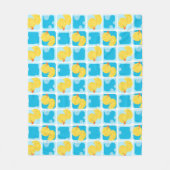 Jongen Waterverf Rubber Duck Geruite Medium Fleece Deken (Voorkant)