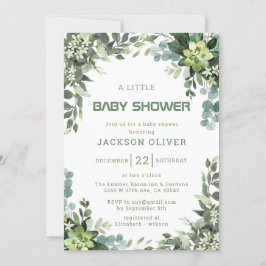 Jongen Waterverf Woodland Baby shower Kaart