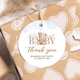 Jongen we kunnen nauwelijks wachten Baby shower ro Bedankjes Labels