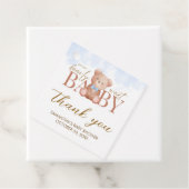 Jongen, we kunnen nauwelijks wachten op Baby showe Bedankjes Labels (In situ)