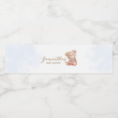 Jongen, we kunnen nauwelijks wachten op Baby showe Waterfles Etiket (Enkel label)