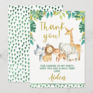 Jongen Wild One Safari Dankkaart Kaart