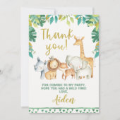 Jongen Wild One Safari Dankkaart Lege Achterkant Kaart (Voorkant)