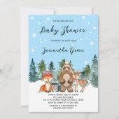 Jongen Winter Bos Baby Shower Kaart (Voorkant)