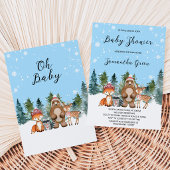 Jongen Winter Bos Baby Shower Kaart