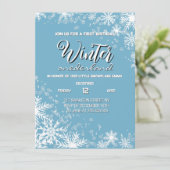 Jongen Winter Onederland 1e verjaardag Kaart (Staand voorkant)