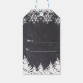 Jongen Winter Vakantie Sneeuwvlokken Schoolbord Do Cadeaulabel (Achterkant)