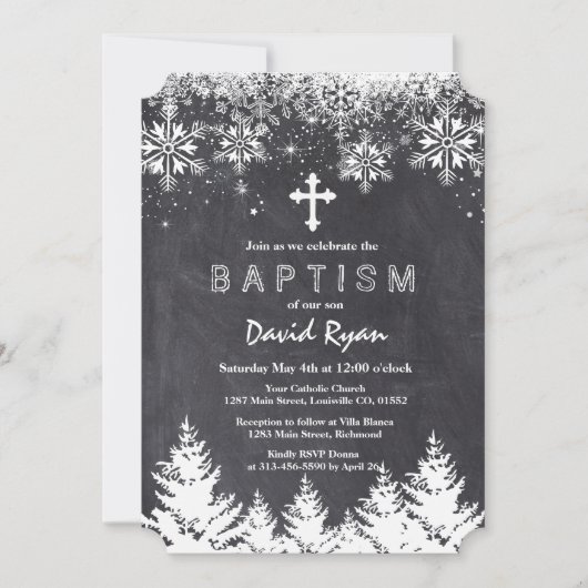 Jongen Winter Vakantie Sneeuwvlokken Schoolbord Do Kaart (Voorkant)