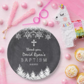 Jongen Winter Vakantie Sneeuwvlokken Schoolbord Do Papieren Bordje (Feest)