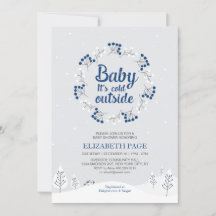 Jongen Winter Wonderland Baby Shower, Marineblauw