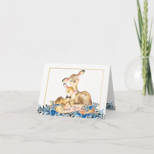 Jongen Woland Hert Baby Shower Bedankkaartjes Bedankkaart