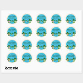 JONGEN Zee SCHILDPAD Baby shower (Honu) 02B blank  Ronde Sticker (Vel)