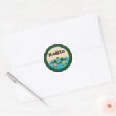 JONGEN Zee SCHILDPAD Baby shower (Honu) 02B Mahalo Ronde Sticker (Envelop)