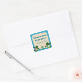 JONGEN Zee SCHILDPAD Baby shower Honu 02B vierkant Vierkante Sticker (Envelop)