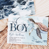 Jongen Zee Schildpad, Ocean Baby shower Invitation Kaart