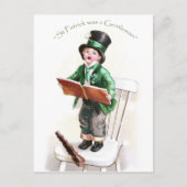 Jongen zingt Iers liedje  St Patrick's Day Briefkaart (Voorkant)