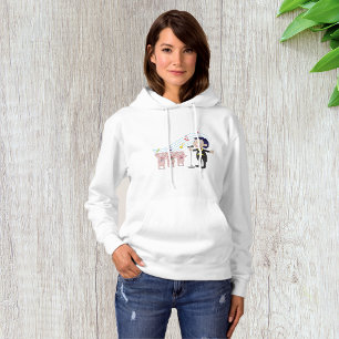 Jongen zingt met drie varkens koor hoodie
