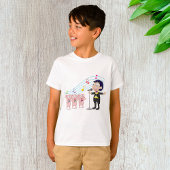 Jongen zingt met drie varkens koor t-shirt