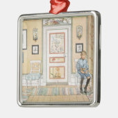Jongen zittend in de hoek (van Carl Larsson) Metalen Ornament (Links)