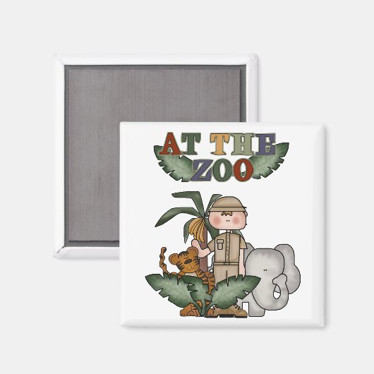 Jongen Zoo Keeper Tshirts en geschenken Magneet (Voorkant / Achterkant)