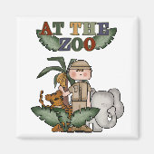 Jongen Zoo Keeper Tshirts en geschenken Magneet (Voorkant)