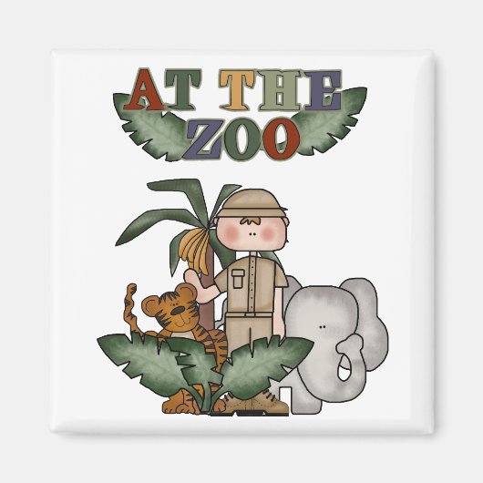 Jongen Zoo Keeper Tshirts en geschenken Magneet (Voorkant)