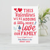 Jongen Zwangerschap Aankondiging Valentijnsdag Kaa (Staand voorkant)