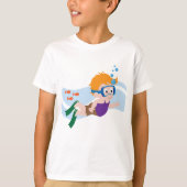 Jongen zwemmen met vis t-shirt (Voorkant)