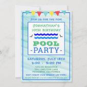 Jongen Zwemmen Vis Verjaardag Zwembad Party Kaart (Achterkant)