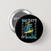 Jongens 100 dagen schooldinosaurus 100 dagen slimm ronde button 5,7 cm (Voorkant /achterkant)