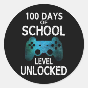 Jongens 100 dagen van schoolgamers Video Games Lev Ronde Sticker
