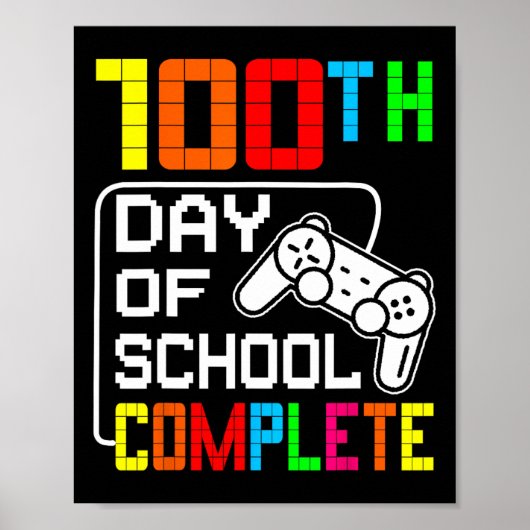 Jongens 100e dag school Complete video game-studie Poster (Voorkant)